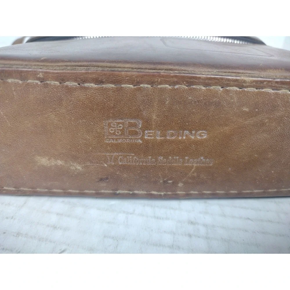 Vintage Belding California Saddle Leather Camera Binocular Bag Approx Size 5x7x2